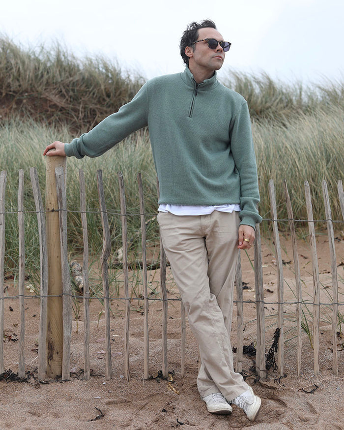 Merino Blend 1/4 Zip | Sage