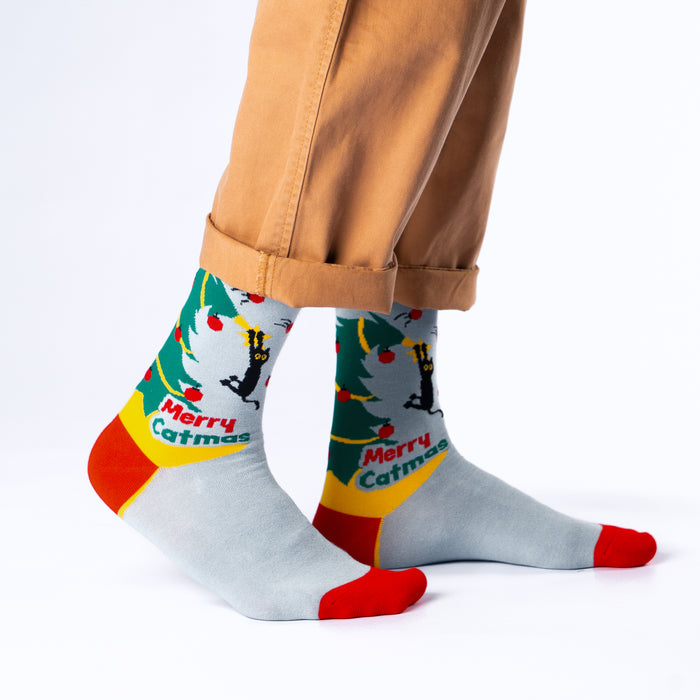 Merry Catmas Bamboo Socks