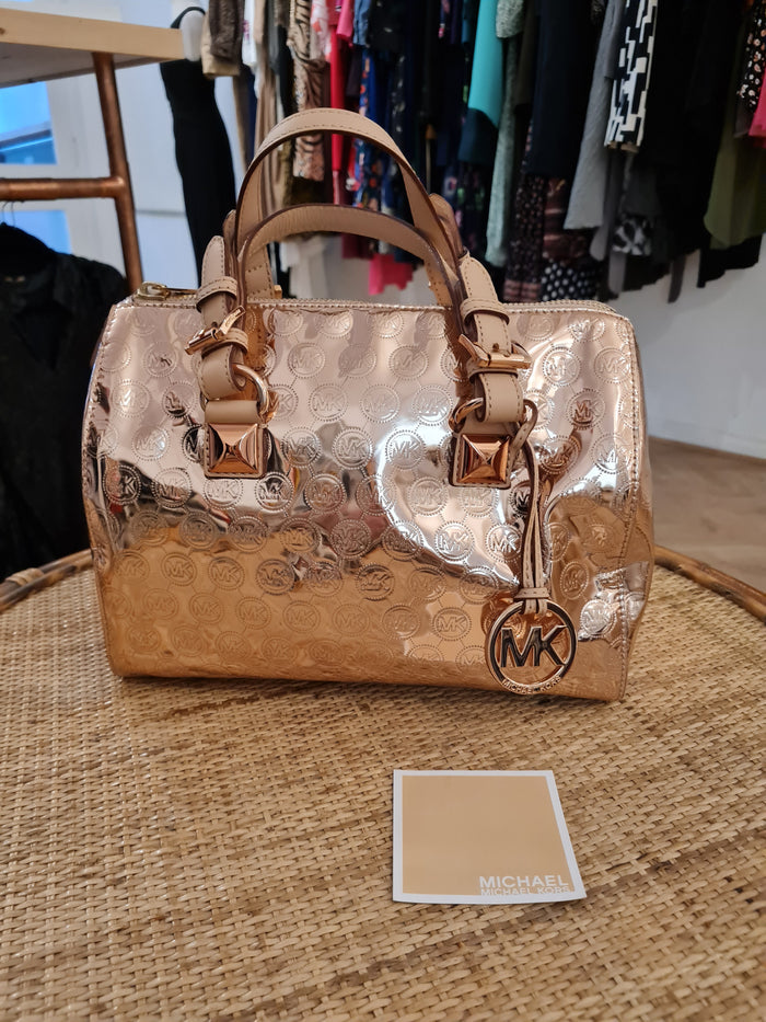 Micheal Kors Rose Gold Metallic  Greyson Bag