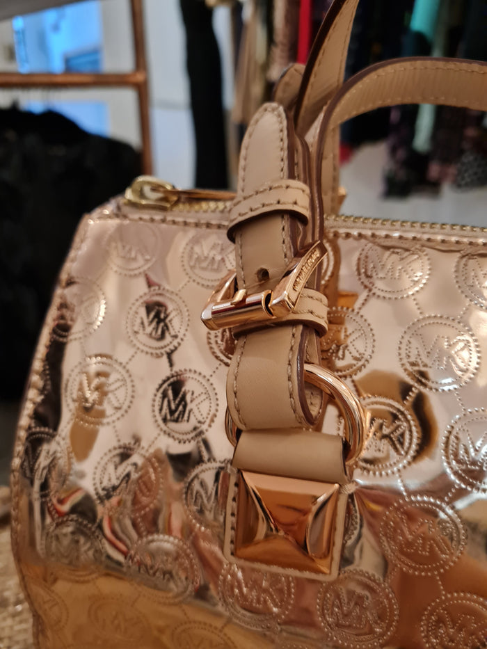 Micheal Kors Rose Gold Metallic  Greyson Bag