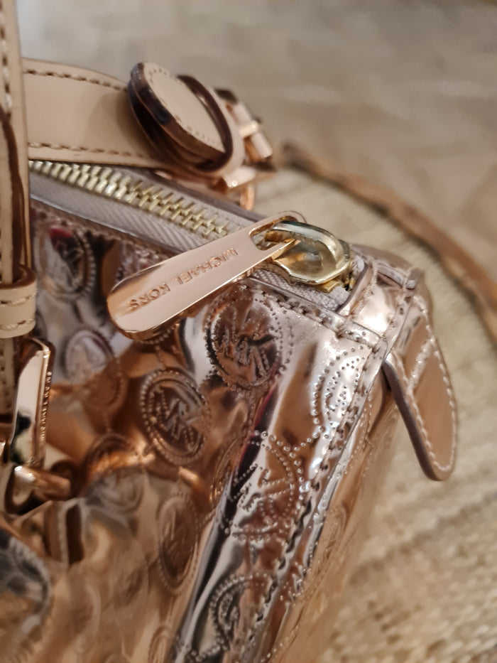 Micheal Kors Rose Gold Metallic  Greyson Bag