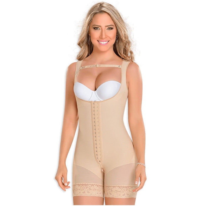 Mid-Thigh Bodysuit Shaper for Women – Firm Powernet Compression