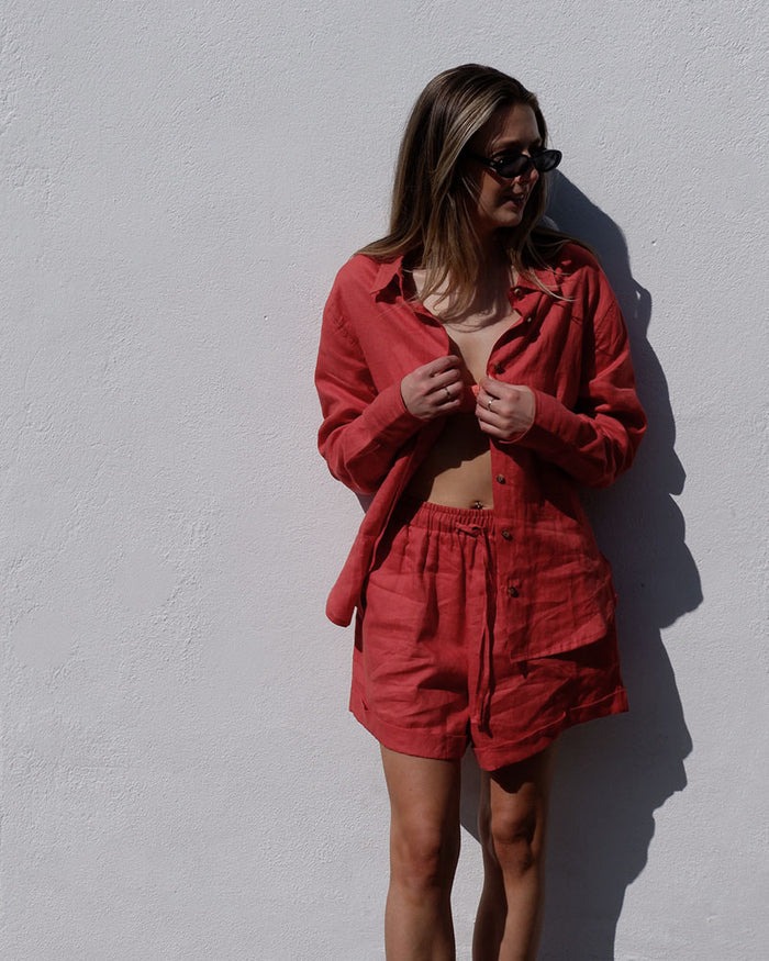 Milos Shorts | Terracotta Red