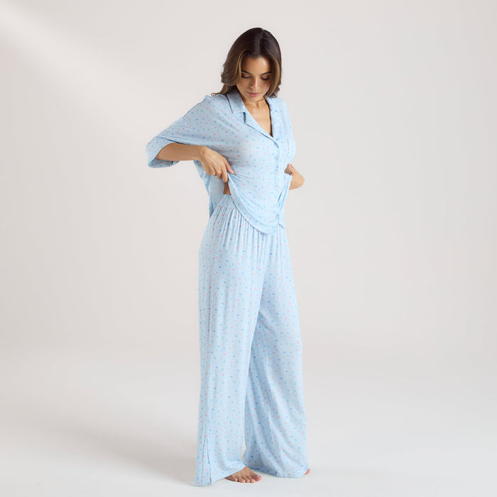 Modal Pyjama Bottoms - Blue Floral