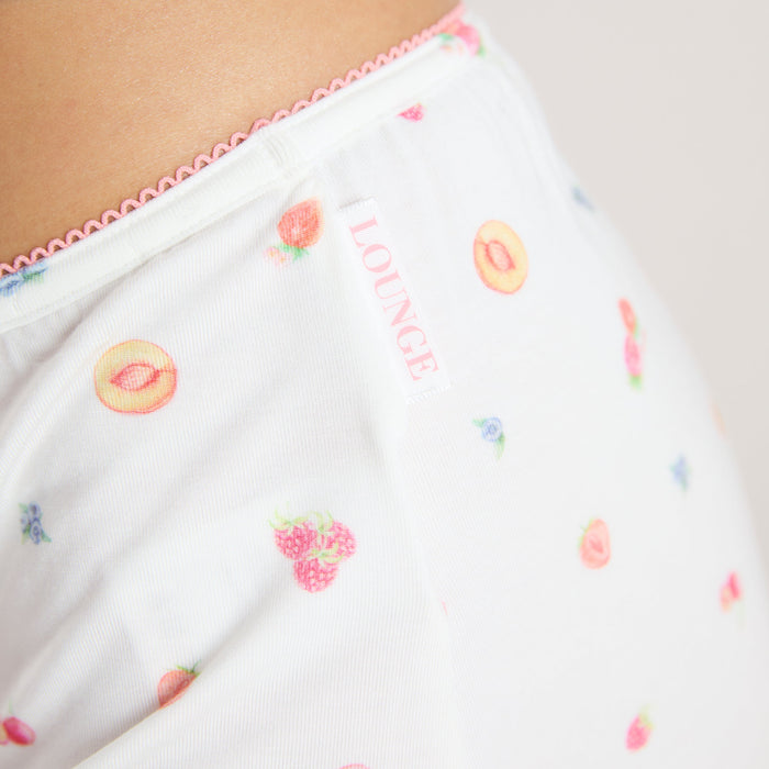 Modal Pyjama Shorts - White Fruits
