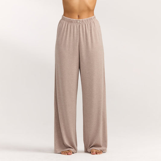 Modal Straight-Leg Pyjama Bottoms - Brown Marl