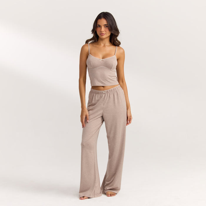 Modal Straight-Leg Pyjama Bottoms - Brown Marl