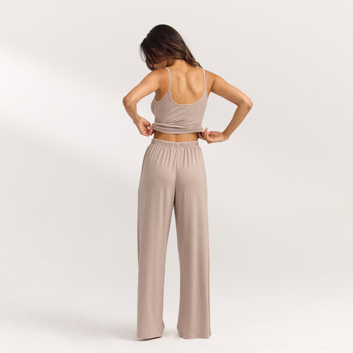 Modal Straight-Leg Pyjama Bottoms - Brown Marl