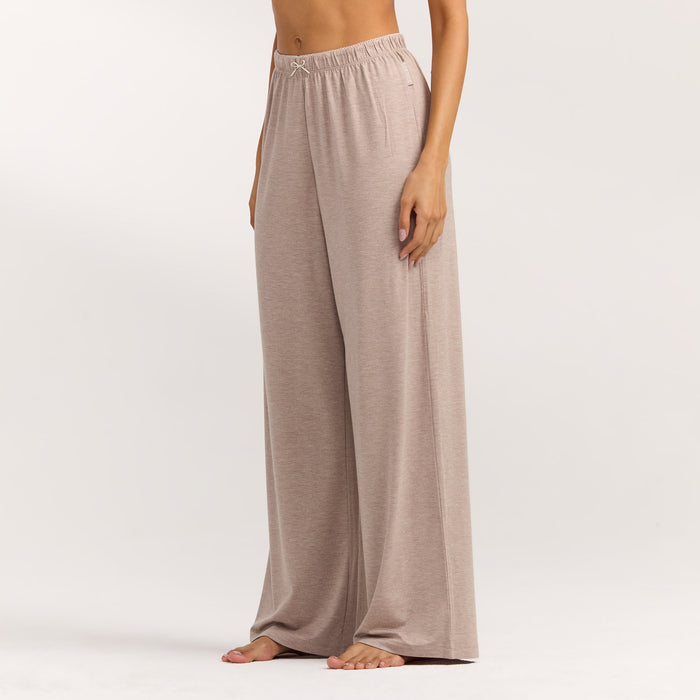 Modal Straight-Leg Pyjama Bottoms - Brown Marl
