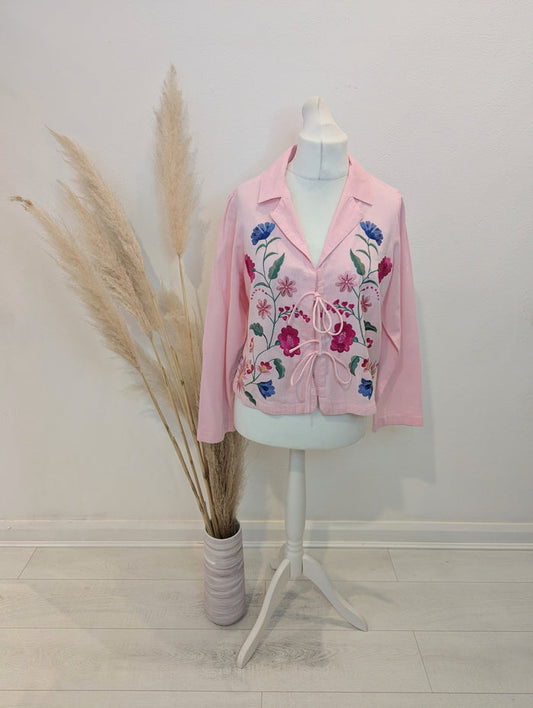 Monsoon Pink Floral Shirt L