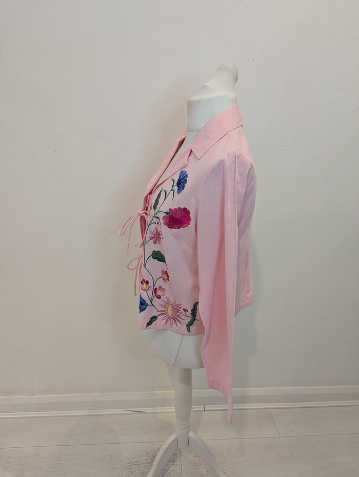 Monsoon Pink Floral Shirt L