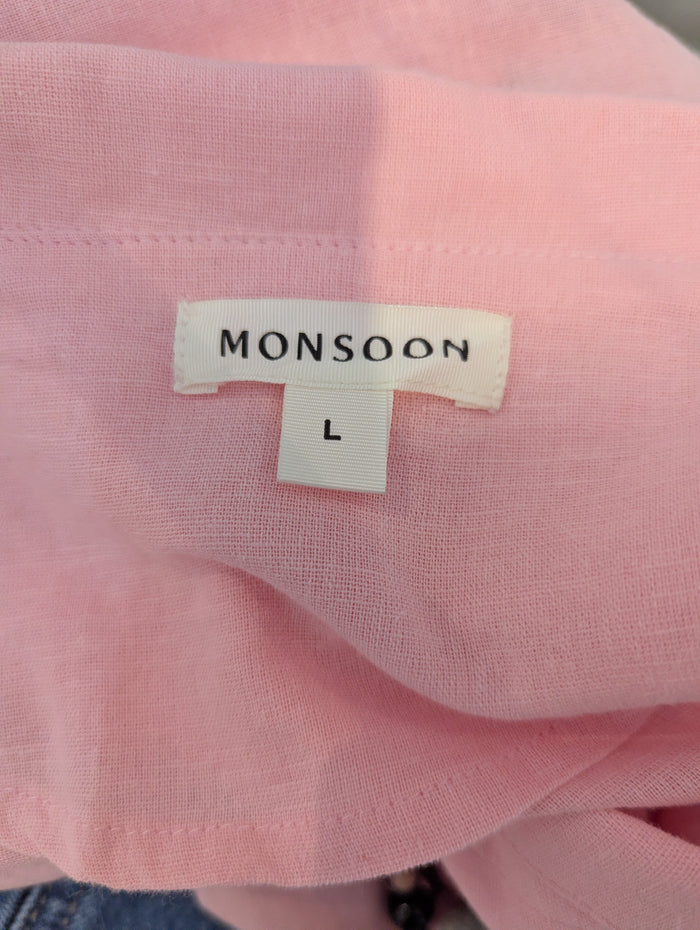 Monsoon Pink Floral Shirt L