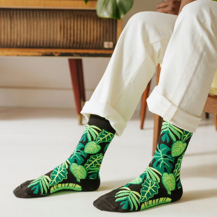 Monstera Cotton Socks