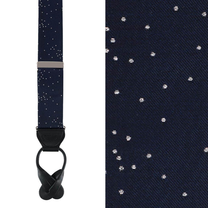 Mystere Metallic Star Light Silk Button End Braces