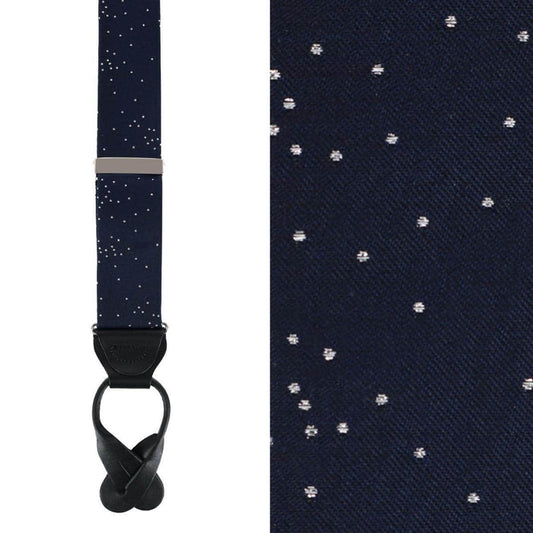 Mystere Metallic Star Light Silk Button End Braces