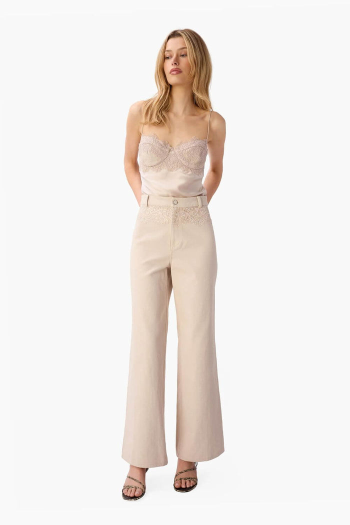 Cami NYC Natali Bull Denim Pant in Oat