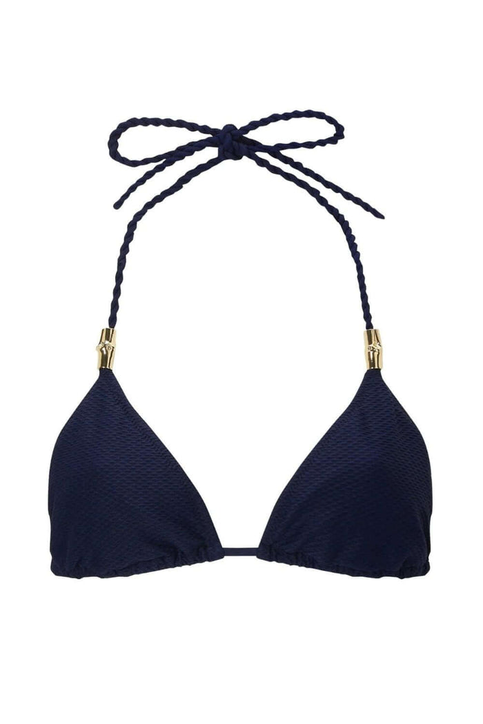 Heidi Klein Navy Triangle Rope Bikini Top and Triangle Bottom Set
