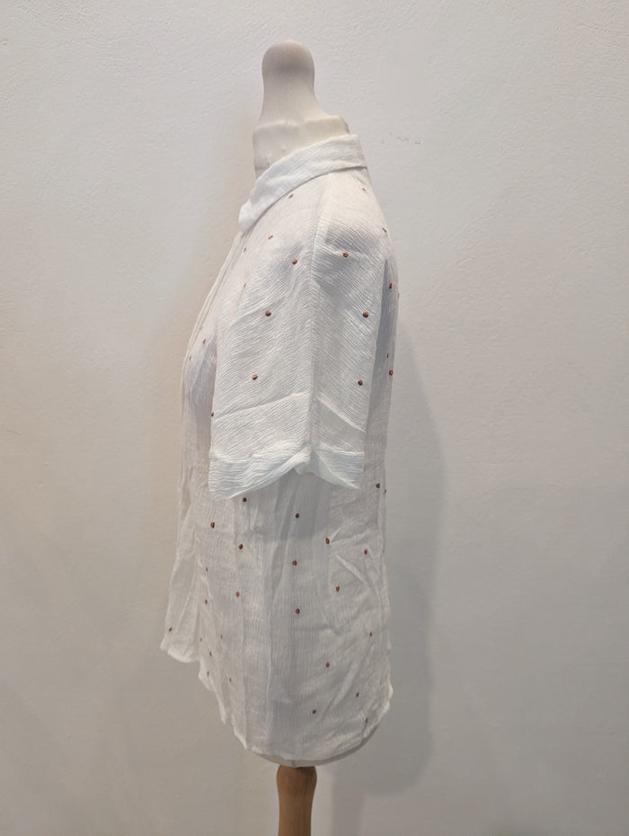 Numph White/ Pink dot Shirt XS