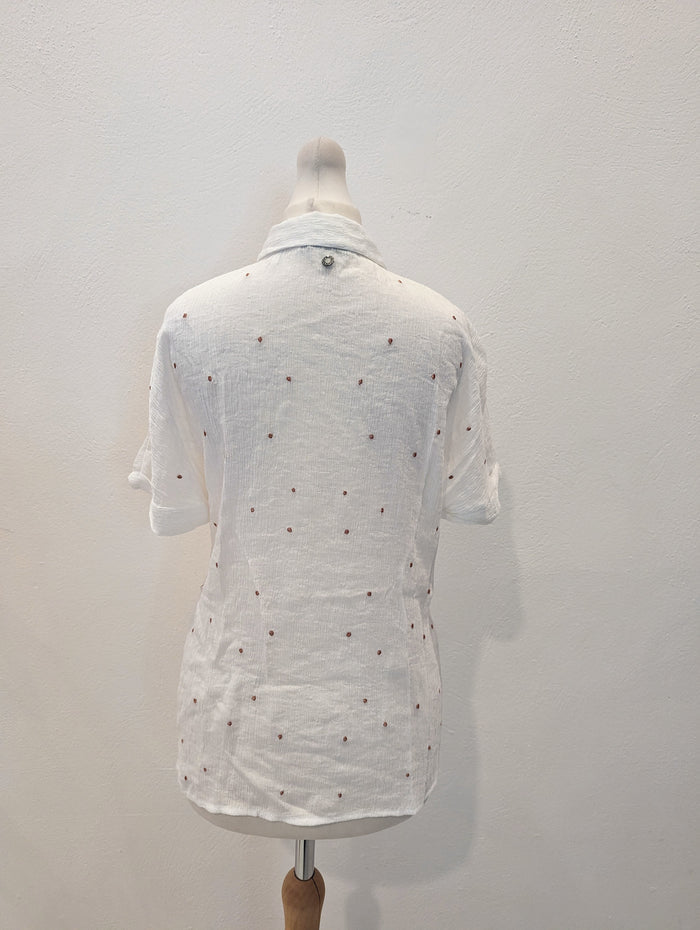 Numph White/ Pink dot Shirt XS