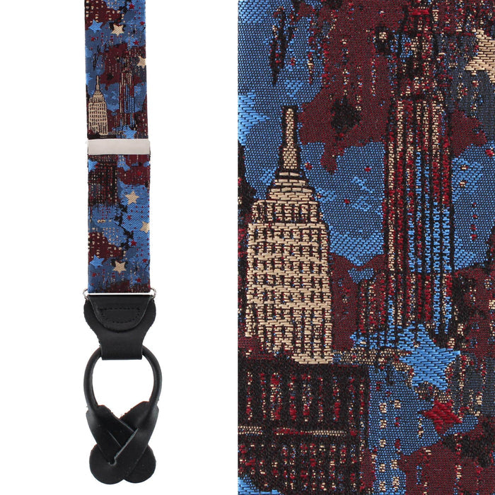 NYC Proud Silk Novelty Button End Braces