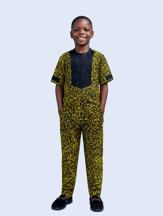 Okon Boys African Co-Ord Outfit, (shirt and matching pants)