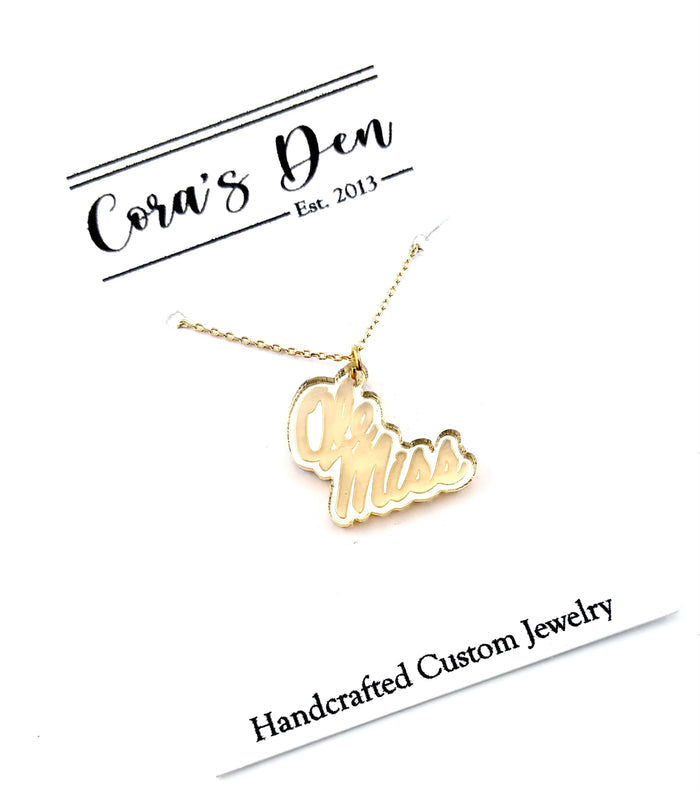 Ole Miss Logo Pendant Necklace