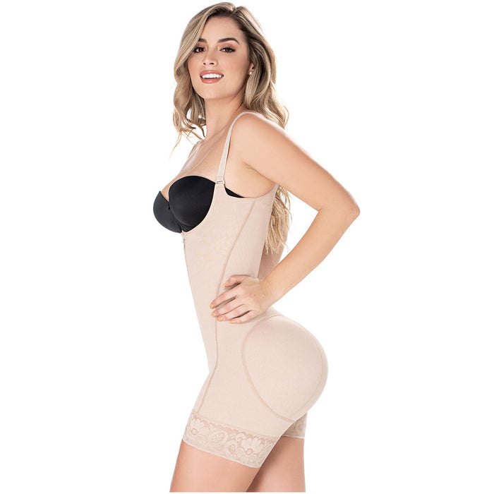 Open Bust Mid-Thigh Postpartum Compression Shapewear – Girdle After Pregnancy & Butt-Lifting Body Shaper