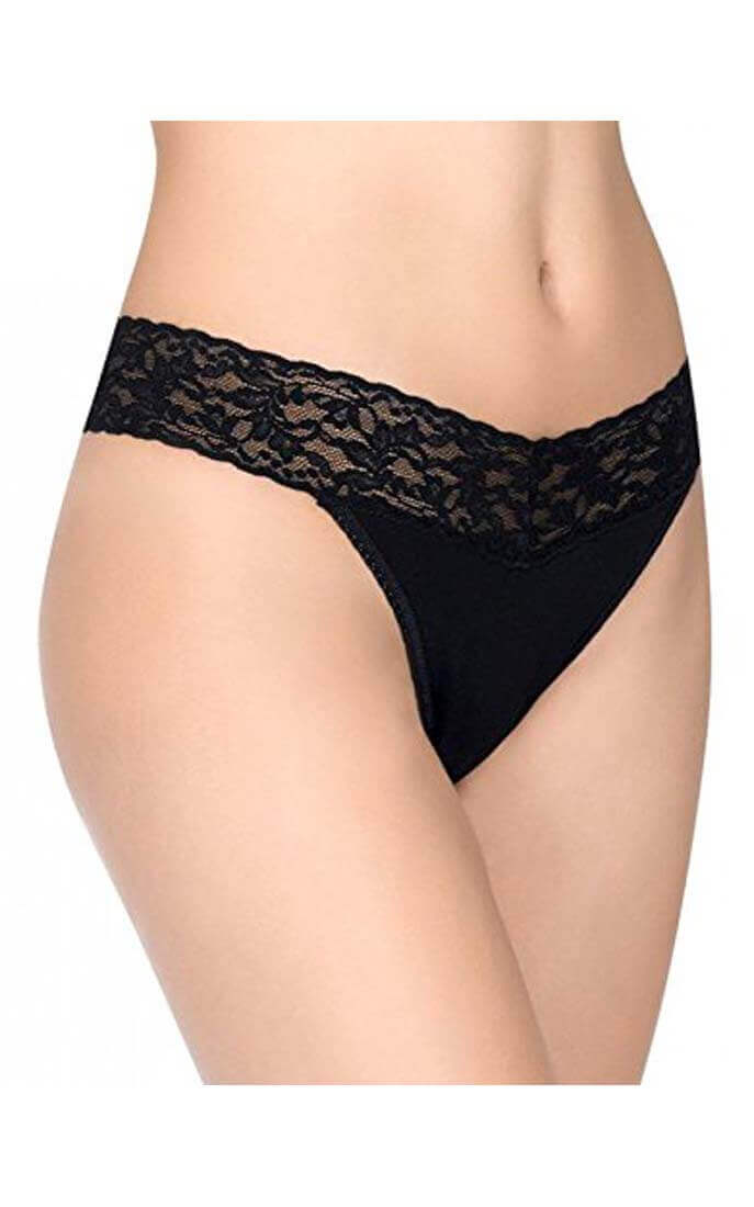 Hanky Panky Organic Cotton Original Rise Thong Color: Navy, Chai, Black, White, Cucumber Green, French Lavender  at Petticoat Lane  Greenwich, CT