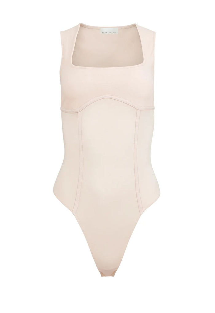 Fleur du Mal Organic Cotton Scoop Neck Bodysuit in Ivory