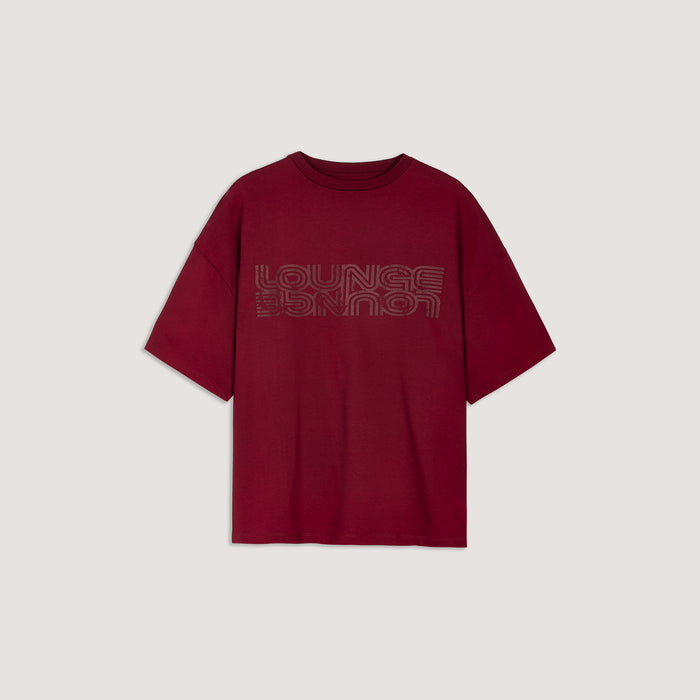 Oversized Graphic Tee - Burgundy
