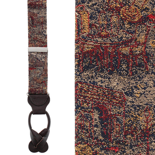 Paris Tapestry Silk Novelyt Button End Braces