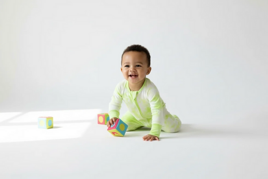 Pastel Lime Cloud Pajama Set – Ultra-Soft Bamboo Sleepwear for Babies image 0