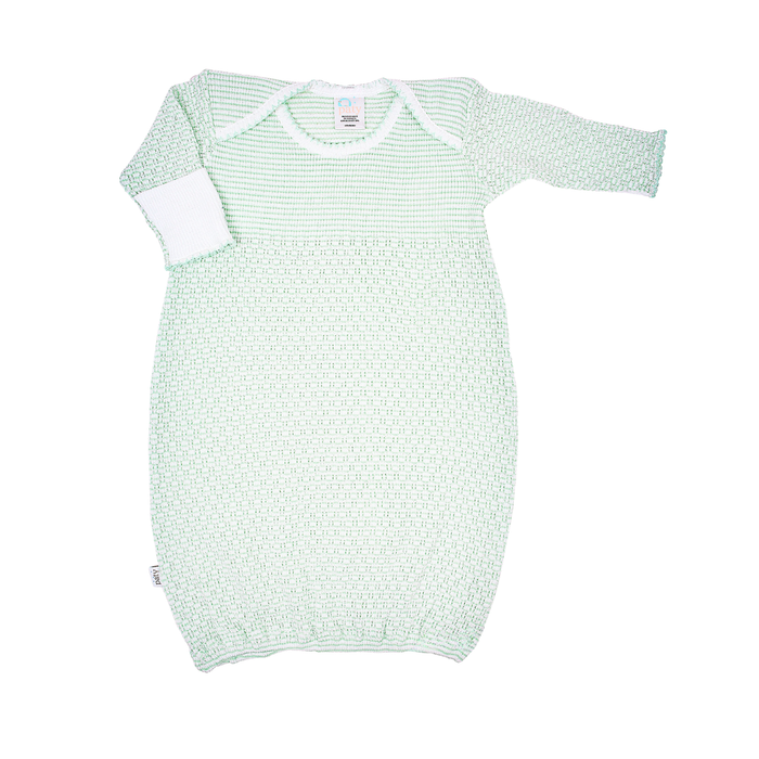 Paty Mint Gown with Mint Trim (No Bow)