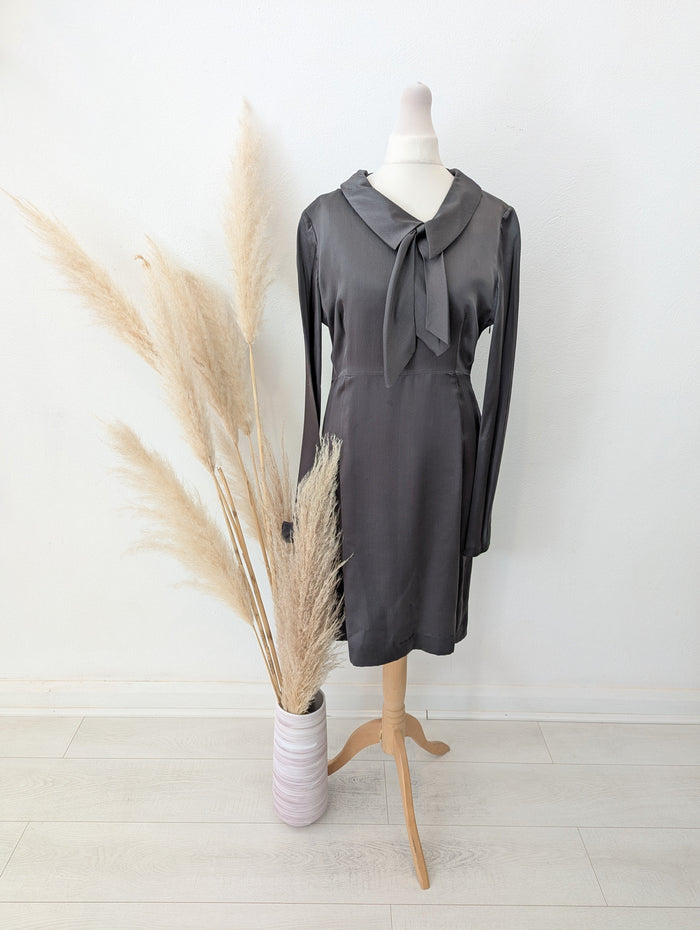 Paul Smith Blue charcoal silk dress 42 (6)