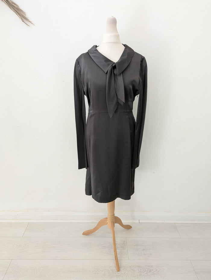 Paul Smith Blue charcoal silk dress 42 (6)