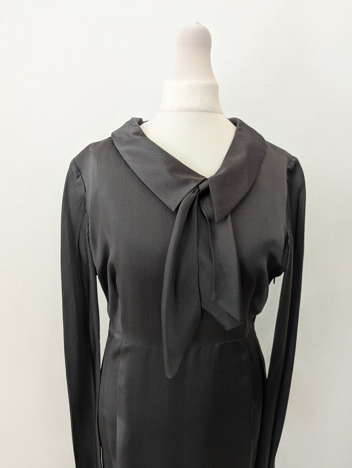 Paul Smith Blue charcoal silk dress 42 (6)