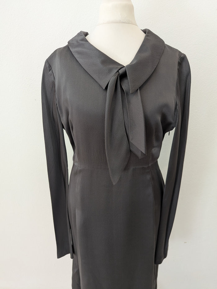 Paul Smith Blue charcoal silk dress 42 (6)