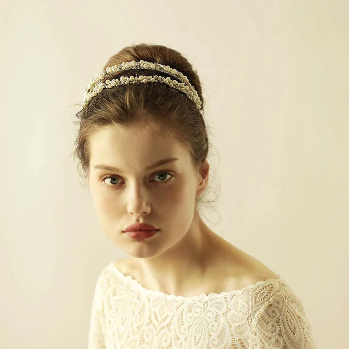 pearl wedding headband