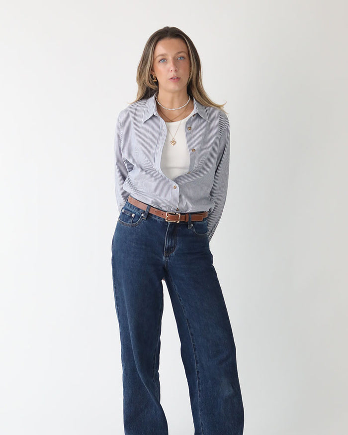 Penny Shirt | Blue Pin Stripe