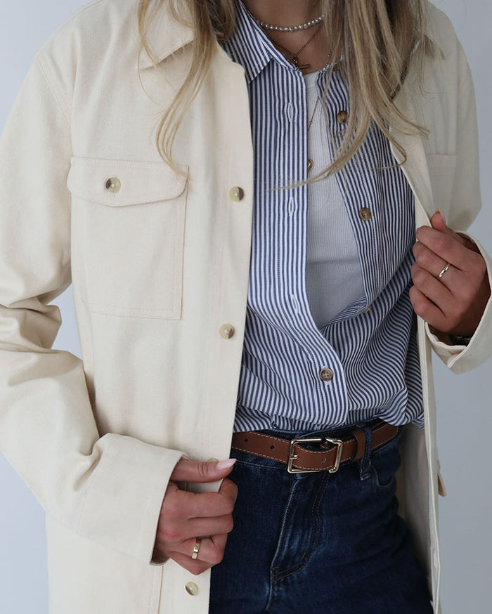Penny Shirt | Blue Pin Stripe