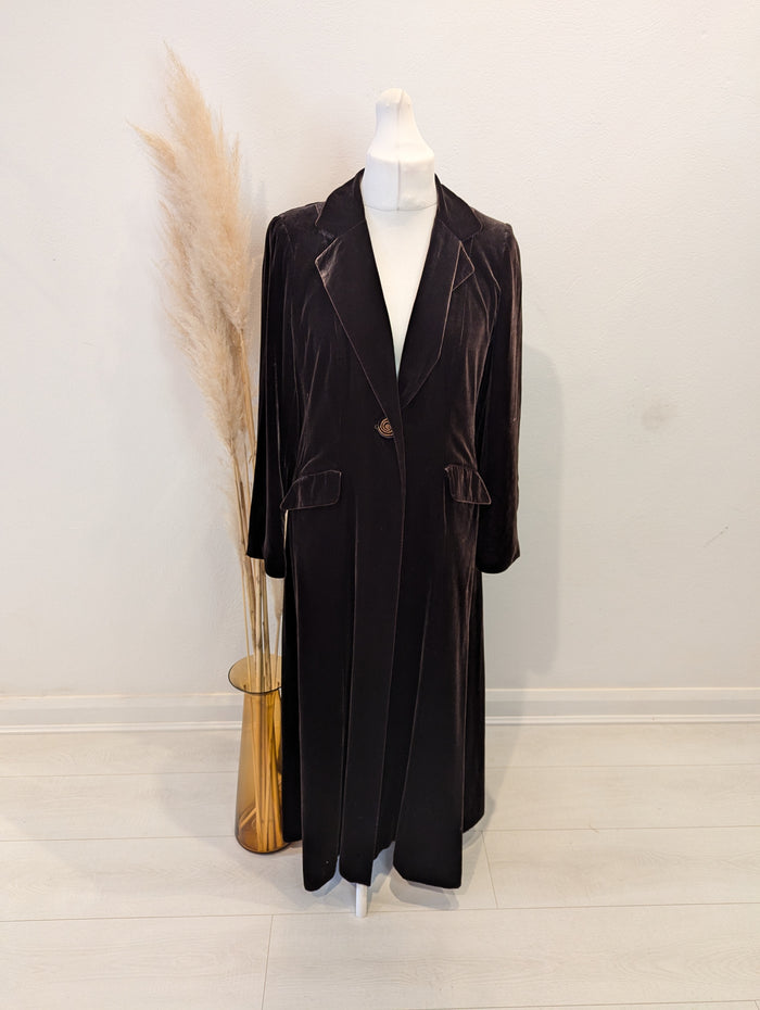 Per Una Brown Velvet Coat 14L