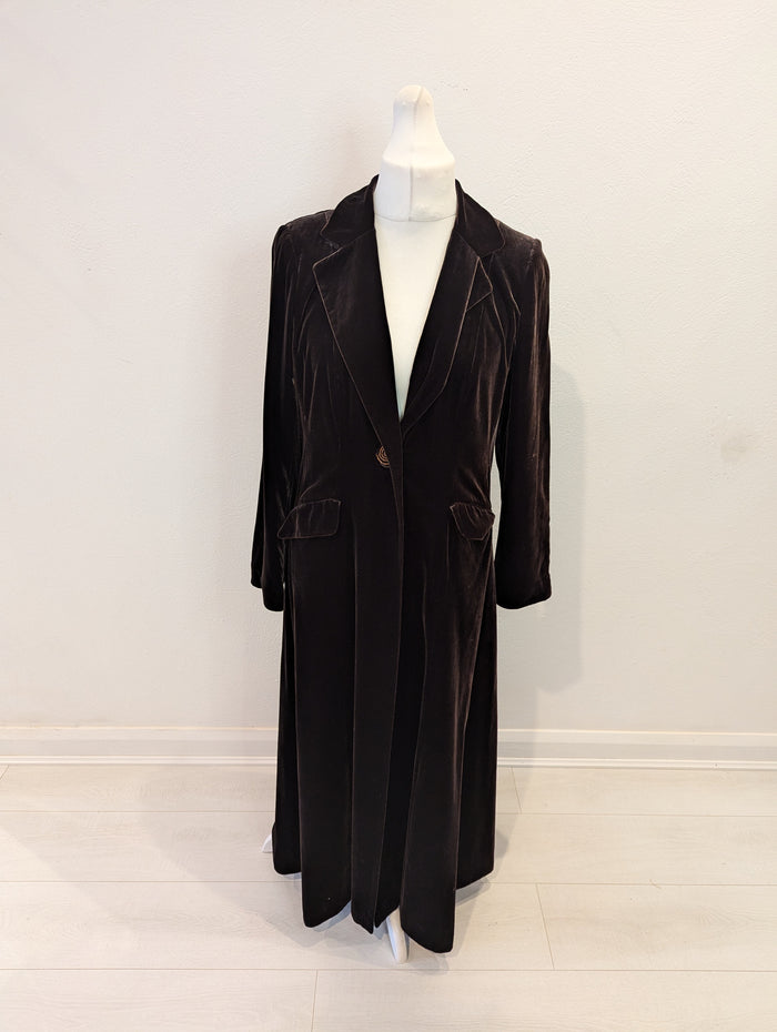 Per Una Brown Velvet Coat 14L