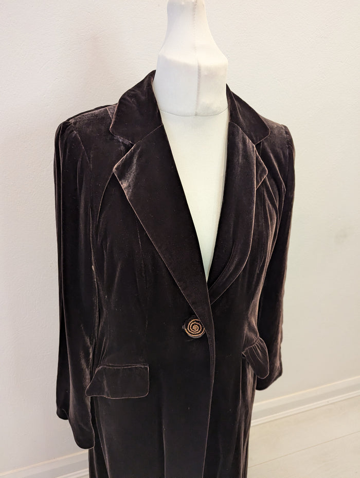Per Una Brown Velvet Coat 14L