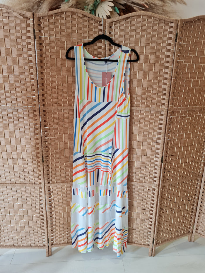 Peter Som striped maxi dress L