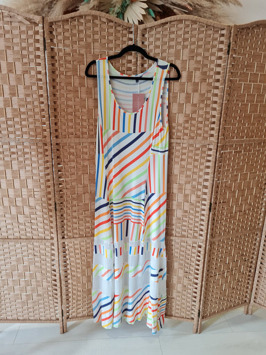 Peter Som striped maxi dress L