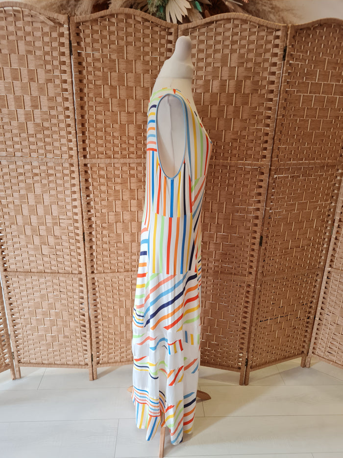 Peter Som striped maxi dress L
