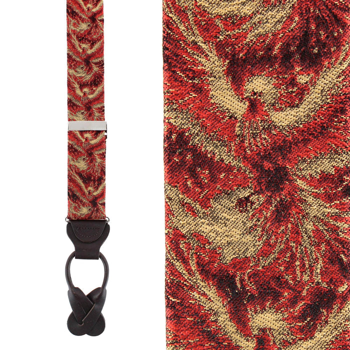 Phoenix Soaring Silk Button End Braces