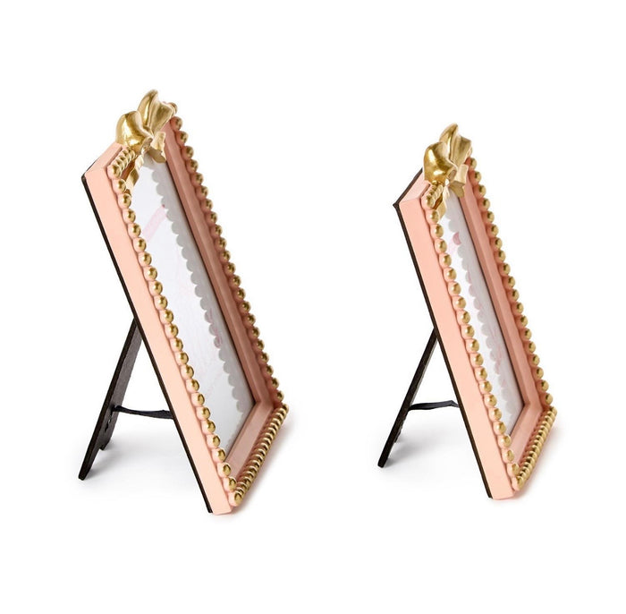 Pink Bow Beaded Photo Frame