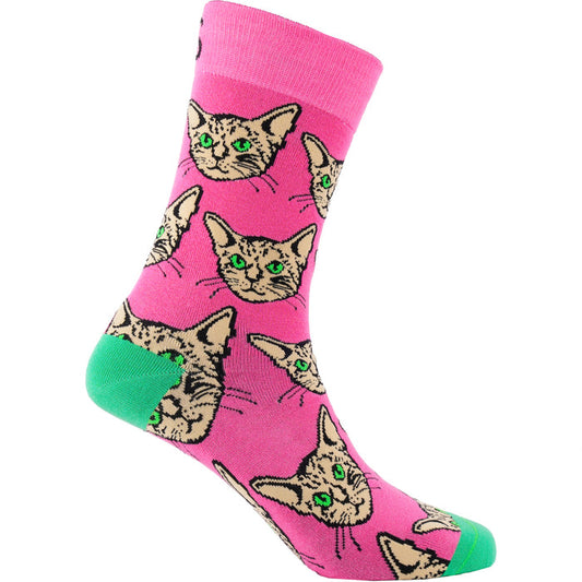 Pink Kitty Bamboo Socks