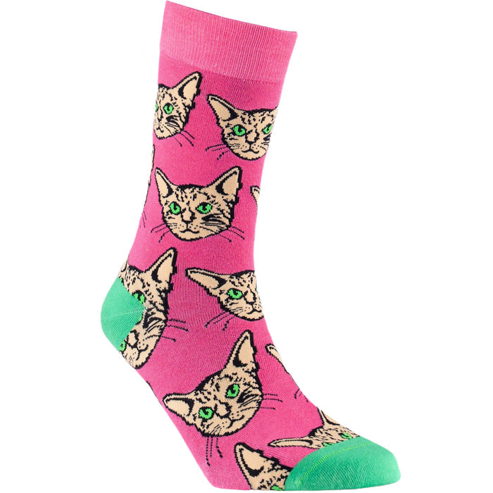 Pink Kitty Bamboo Socks
